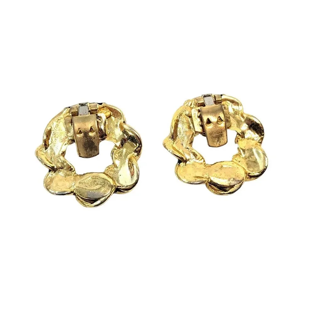 Vintage Bluette Shoe Clips Gold Tone Black Enamel Made In France - Picture 3 of 9